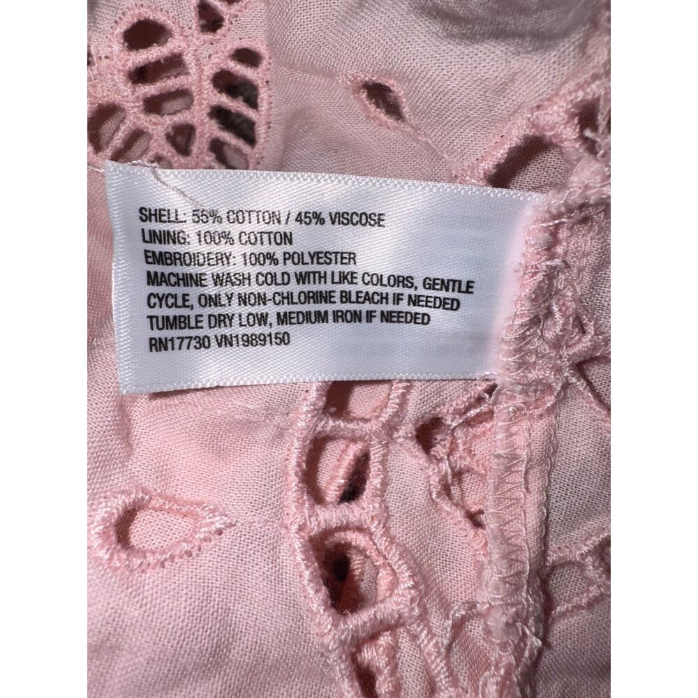 Future Collective Women’s 1X Pink Eyelet Embroidered Midi Dress Sleeveless NWT - Picture 6 of 6